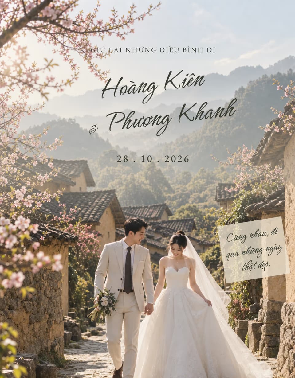 Ảnh xem trước mẫu thiệp cưới Lô Lô Chải