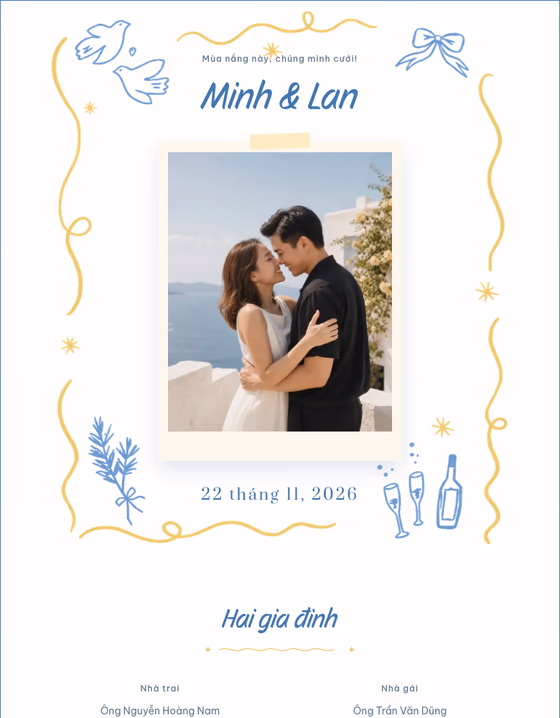 Preview of the Nắng Xanh template