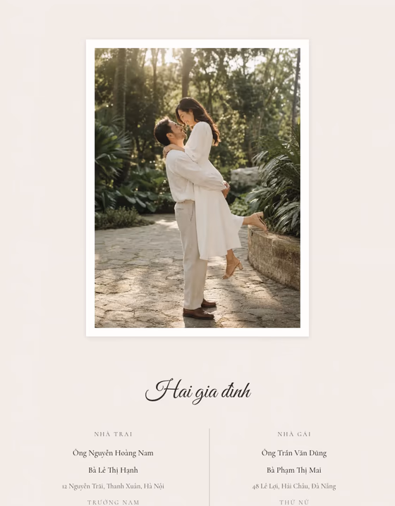 Preview of the Phong Thư template